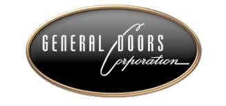 General Doors Corporation logo in black and gold oval badge design